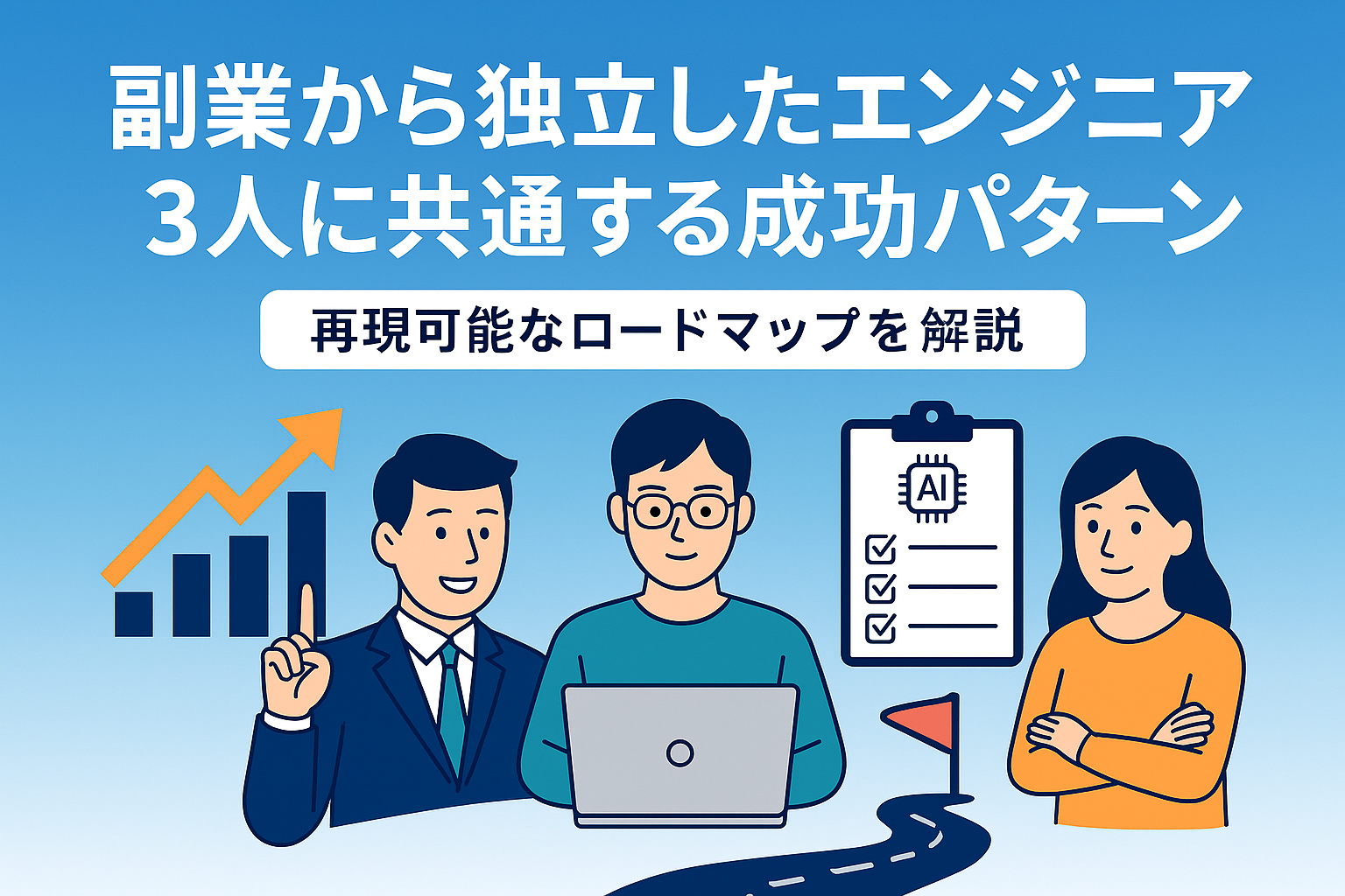 副業から独立したエンジニア3人に共通する成功パターンとは｜再現可能なロードマップを解説
